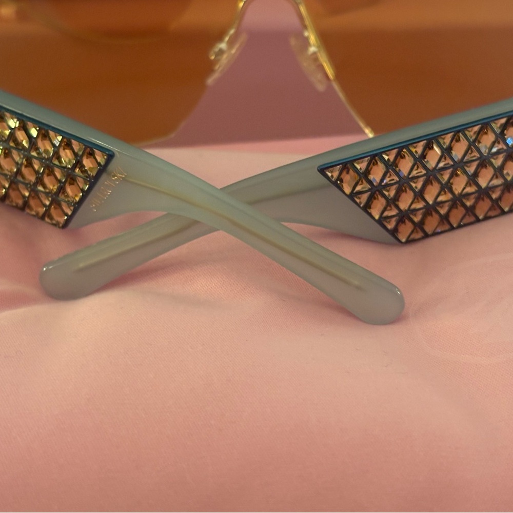 🩵 Swarovski 30X Crystal Embellished Gradient Shield Sunglasses full inclusion - Picture 7 of 12